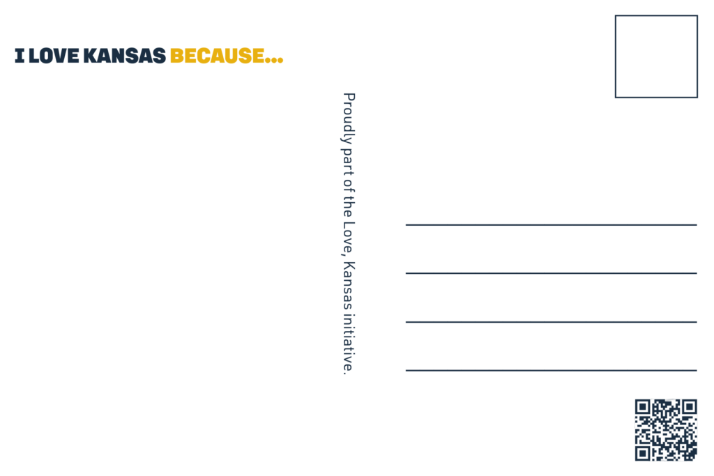 Love, Kansas Postcard - Back view